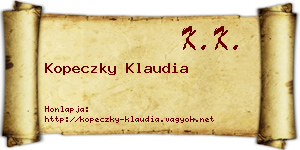 Kopeczky Klaudia névjegykártya