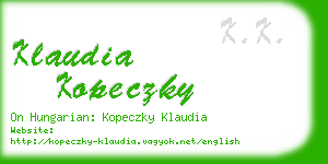 klaudia kopeczky business card